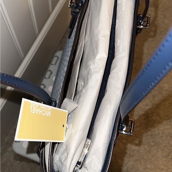Michael Kors Navy and White Signature Tote - Picture 4 of 4
